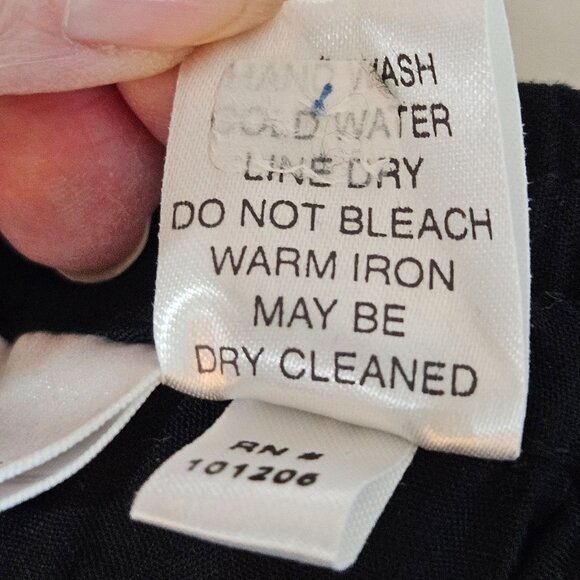 Soft Surroundings Pants Medium Black Leaf Print Red Trim Pullon Wide Leg - Picture 7 of 10